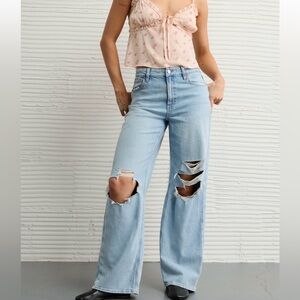 American Eagle 🦅 AE super high waisted dream drape stretch jean light wash 4R